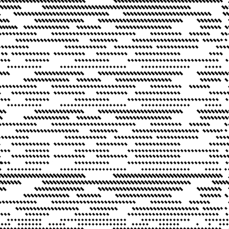 Dot glitch seamless pattern. Striped background. Black and white geometric elements. Vector illustration.のイラスト素材