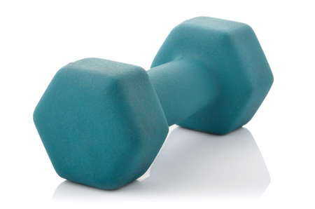 Hand weight for exercise isolated on white with reflectionの写真素材