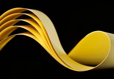 Abstact yellow shape on black background の写真素材