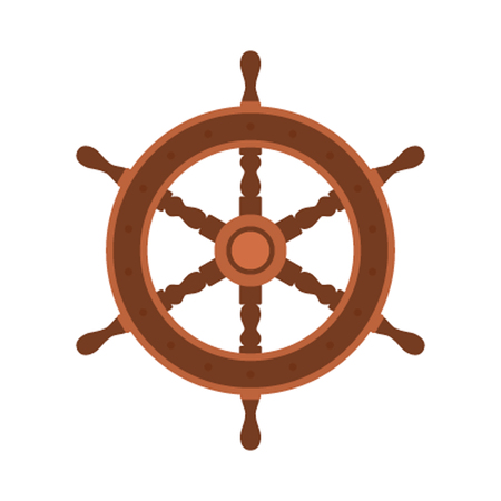 Yacht wheel illustration.のイラスト素材