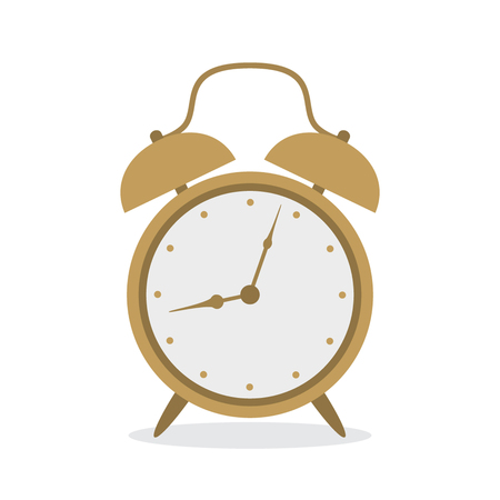 Alarm clock, wake-up time in school and at work. Flat icon in. vector illustrationのイラスト素材
