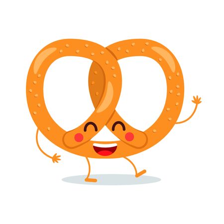 Icon funny pretzel. flat vector illustration isolate on a white backgroundのイラスト素材