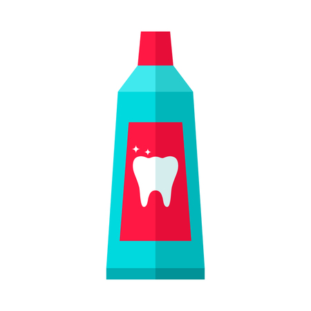 Toothpaste Icons in cartoon style. flat vector illustration isolate on a white backgroundのイラスト素材