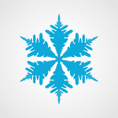 Blue snowflake icon isolated on white background.のイラスト素材