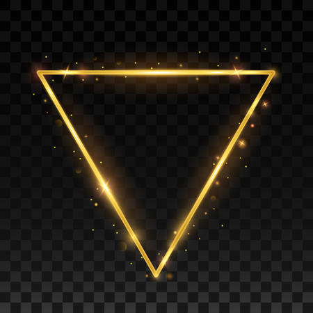 Golden triangular shiny frameのイラスト素材