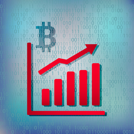 Modern electoron money - crypto currency bitcoin.のイラスト素材