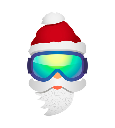 Face of Santa Claus isolated on white background.のイラスト素材