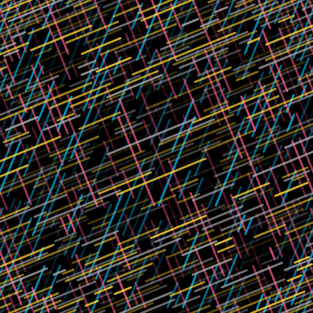 Abstract of color lines on a black background. vector illustrationのイラスト素材