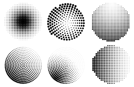 Set of halftone elements. Flat vector illustrationのイラスト素材