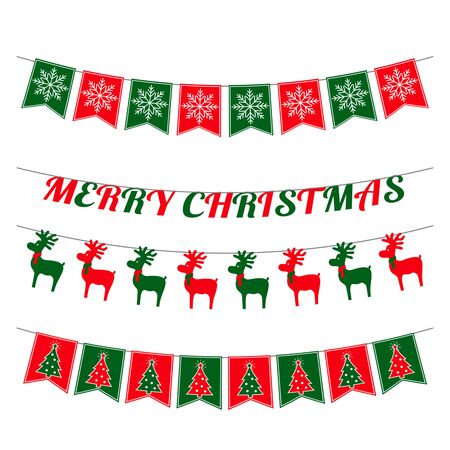 A set of Christmas decorations garlands.のイラスト素材