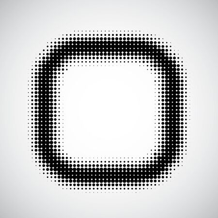 A square frame in a modern halftone style vector illustrationのイラスト素材