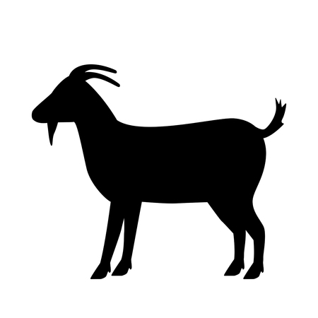 silhouette of a goat. flat vector illustrationのイラスト素材