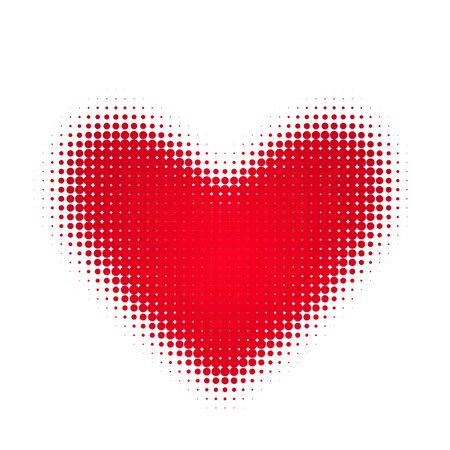 Icon of the heart in a modern halftone style. vector illustration isolatedのイラスト素材