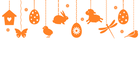 Festive greeting card or packing "Happy Easter"! vector illustration.のイラスト素材