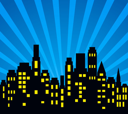 Silhouette of a big night city. Vector illustration of a panorama.のイラスト素材