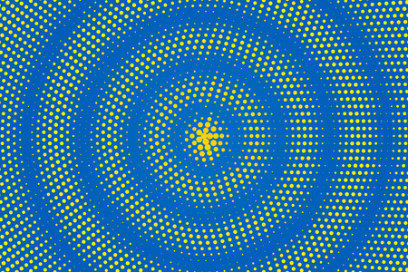 A modern grunge halftone poster of the sun on the sky for the web. Vector illustrationのイラスト素材