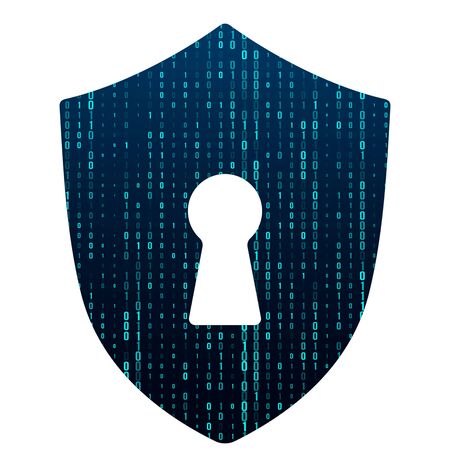 Banner cyber security data on the Internet. Vector illustration in a modern styleのイラスト素材