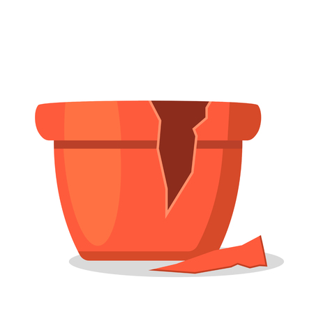 Broken clay powder with a fragment. vector illustration isolated on white background.のイラスト素材