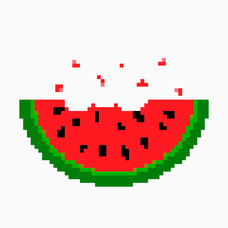 Watermelon in pixel modern style.