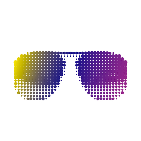 Sunglasses retro sunglasses in modern style halftones. black and white backgroundのイラスト素材