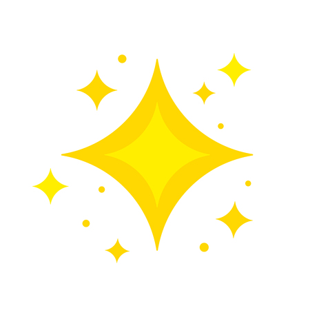 Contemporary collection of star sparks. flat vector illustration isolated on white and black backgroundのイラスト素材