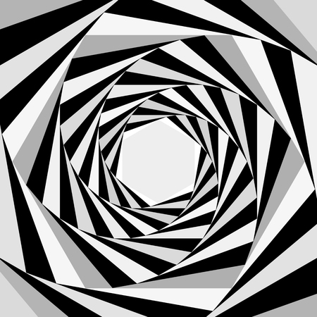 Spiral geometric psychedelic figure. optical illusion. flat vector illustrationのイラスト素材