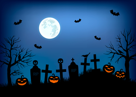 A banner or a poster for the day of "happy halloween". vector illustrationのイラスト素材
