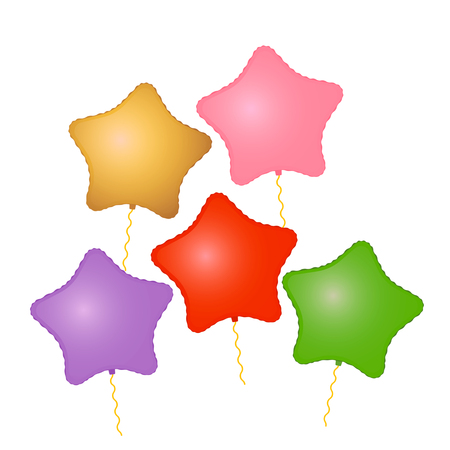 a set of multi-colored gel balls in the form of stars. Vector cartoon style illustrationのイラスト素材