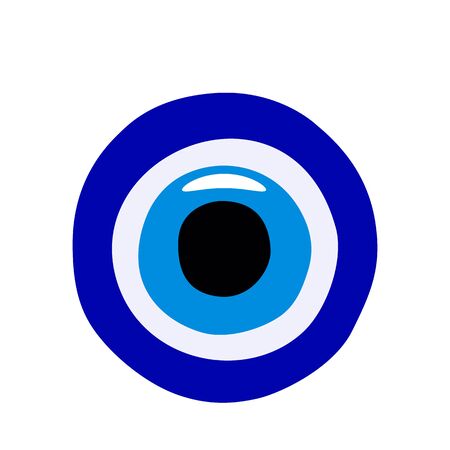 Turkish Amulet against the evil eye from glass. flat vector illustrationのイラスト素材