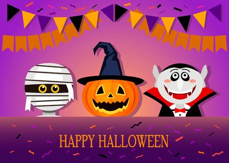 Congratulatory banner or invitation from happy Halloween.のイラスト素材