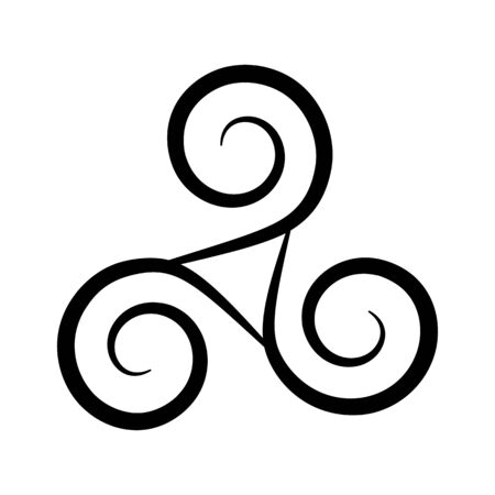 Triskelion symbol icon. Breton and Celtic spiral. flat vector illustrationのイラスト素材
