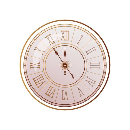 Vintage watch with a Roman dial in a realistic antique style. vector illustration isolated on white backgroundのイラスト素材