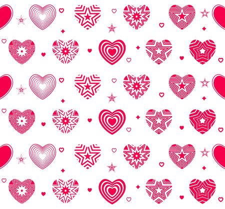 Heart seamless background. Abstract modern hearts for t-shirt design, wedding card, invitation,...