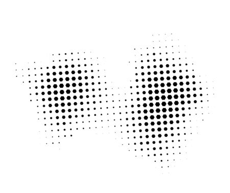 Abstract halftone style gradient spot illustration. black vector on a white background. Template for beautiful sites.のイラスト素材