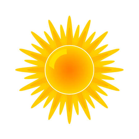 Sun icon for weather forecast. flat vector illustration isolatedのイラスト素材