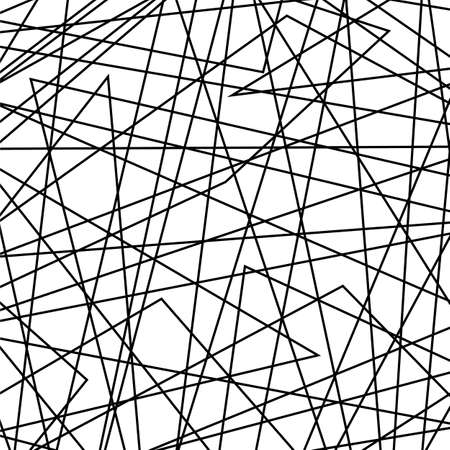 Abstract banner with an asymmetric texture. Black chaotic lines of modern design. flat vector illustration isolated on white backgroundのイラスト素材