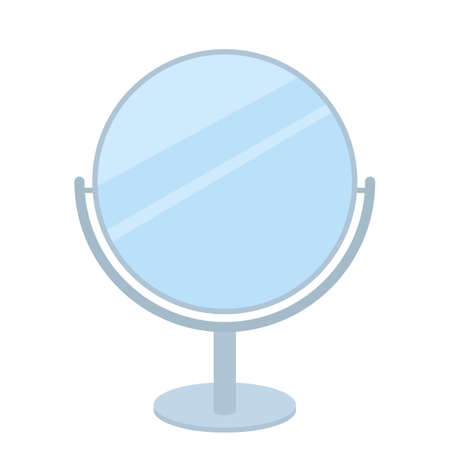 round mirror on the leg. isolated icon on white background flat vector illustrationのイラスト素材