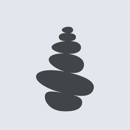 Balancing a pebble on top of a stone. vector illustration isolated on white backgroundのイラスト素材