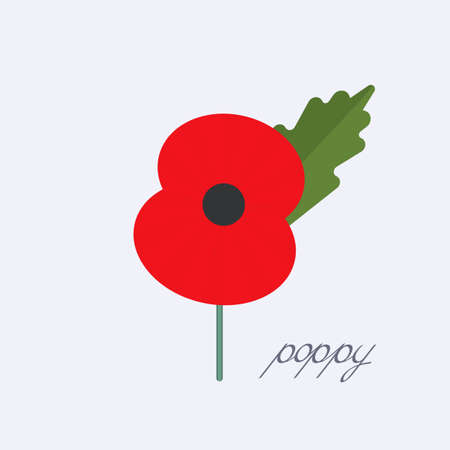 Day of Remembrance for the Victims of World War II. poppy symbol of memory. vector illustration isolated on white backgroundのイラスト素材