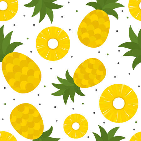 summer fruit seamless pattern. backdrop with cut slices on a white background. vector illustrationのイラスト素材