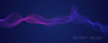Abstract modern linear design on blue background illustration isolated