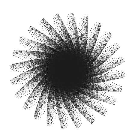 Dotwork spotting star pattern in black noise stipleism dotted dots style. vector illustration isolated on white backgroundのイラスト素材