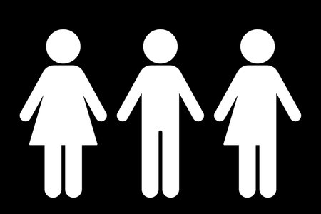 Restroom icon vector. male, female and indeterminate gender. vector illustrationのイラスト素材
