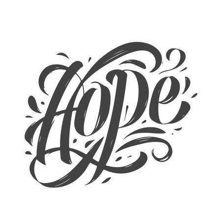 Beautiful inscription Hope for print. flat vector illustration on white backgroundのイラスト素材