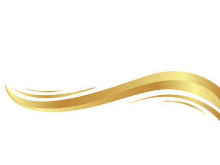 gold wave. gold ribbon for banner decoration with place for text. vector illustrationのイラスト素材