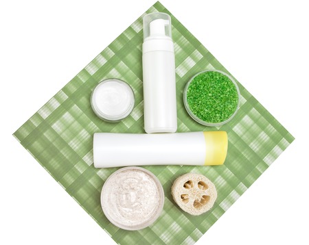 Composition with different cosmetic products for body careの写真素材