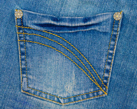 Closeup of blue jeans pocketの写真素材