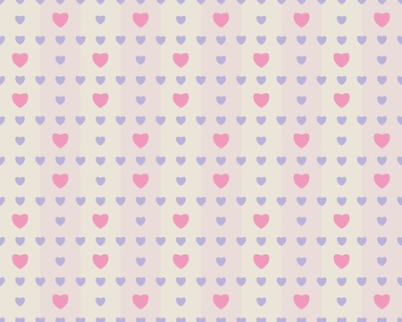 Gentle romantic seamless pattern with hearts. Calm muted colorsのイラスト素材