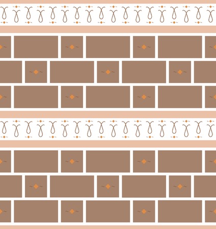 Refined modern seamless geometric wallpaper pattern. Brown and orange colorsのイラスト素材