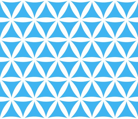 Flower of life. Abstract seamless geometric blue and white pattern. Floral petalsのイラスト素材
